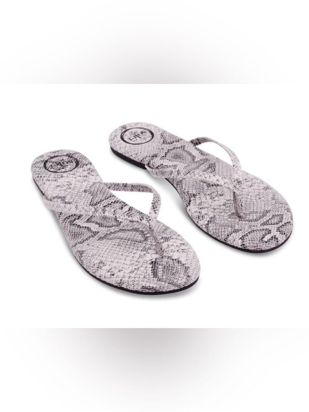 811. Solei Sea Indie Snake-Print Flip Flop Sandals